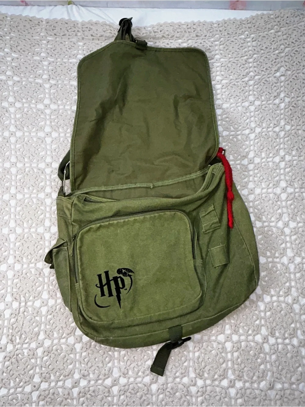 Harry Potter Durmstrang Messenger Bag – Olive Green Canvas Crossbody